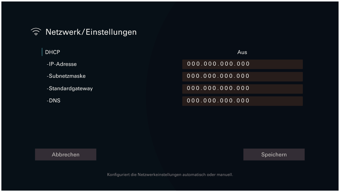GUI NetworkSetup Mz